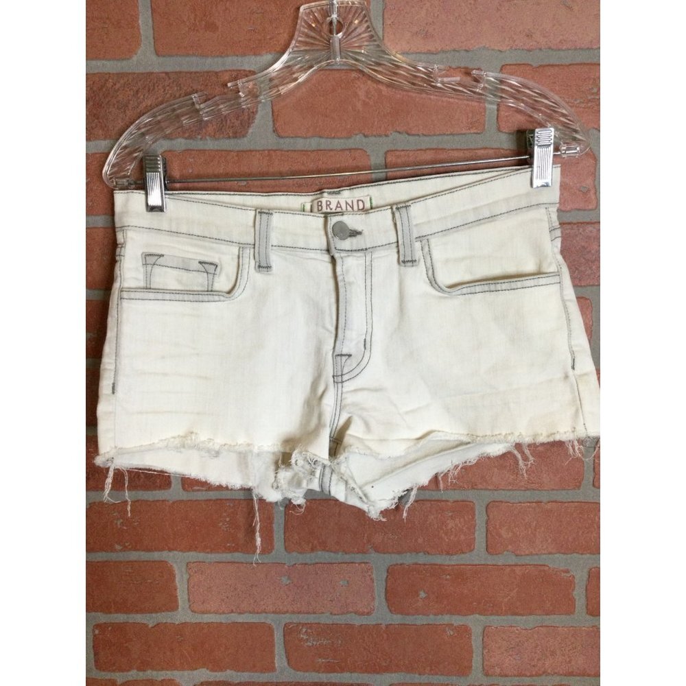 J. Brand Women's Cut-Off Jeans Shorts Denim Raw Hem Low Rise Pockets Size 27